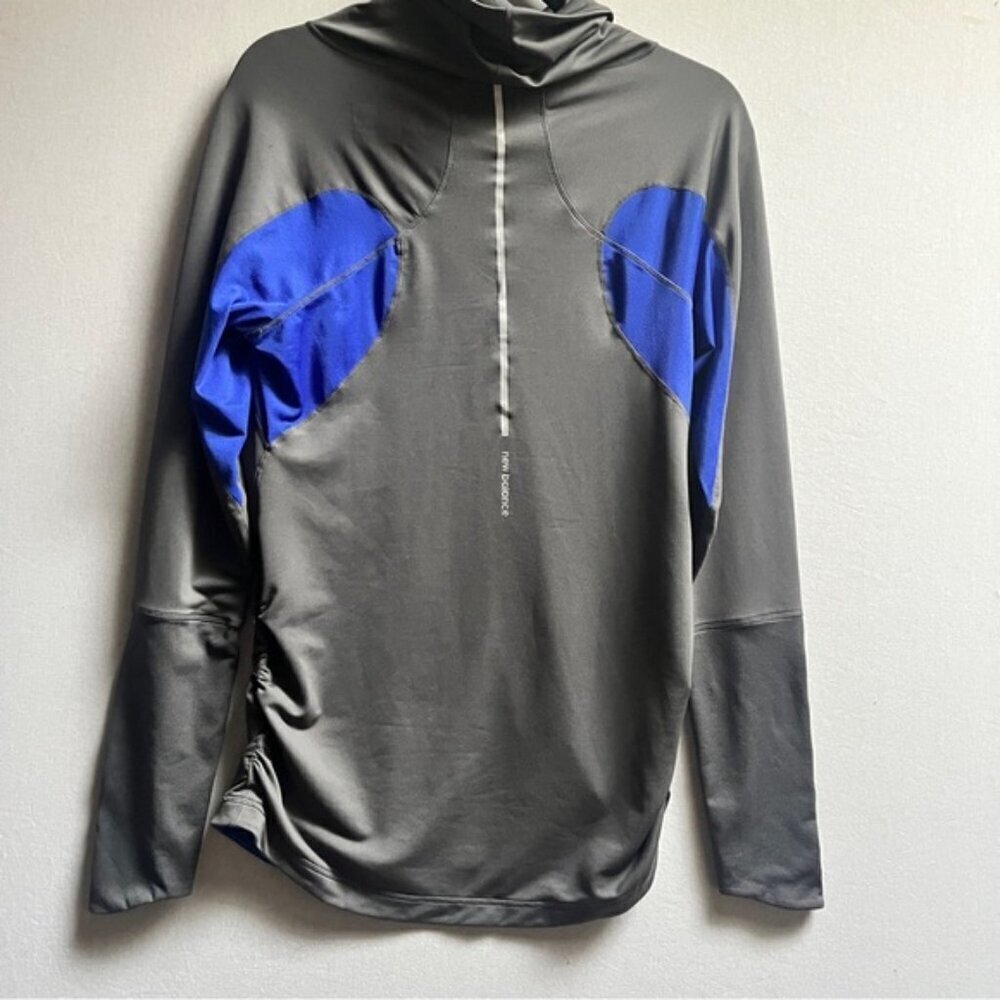 New Balance Long Sleeve Funnel Neck Running Top Thumbholes Blue L
